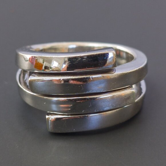 Sterling Quadruple-Wrap Modernist Band — Size 7.25 (NF 925) - Picture 5 of 14